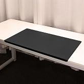 Lifup Non-Slip Desk Pad Protector, Self Adhesive Writing Mat with Full Grip Fixation Lip, Waterproof PU Leather Large Mouse Pad for Home Office Gaming Black 23.6" x 15.7"