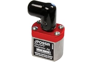 MAG-MATE JP095R On/Off Fixture Magnet, General Purpose Non-Flanged Magnetic Tool, Rare Earth Magnet with 95 lb. Lifting Capacity, 2.18" H x 0.85" W x 1.18" L, Silver/Red