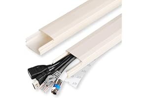 YCLYC TV Cable Hider - 62.8in PVC Cord Hider Cable Management Wall, Paintable Cable Concealer for Wall Mounted TV, Cable Raceway Beige Wire Hider, Wall Wire Covers for Cords, 4* L15.7in *W1.2in *H0.59in