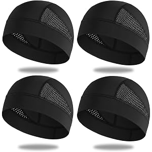 4 Pack Cooling Skull Cap for Men Women Breathable Hard Hat Liner Quick Dry Cycling Running Head Caps