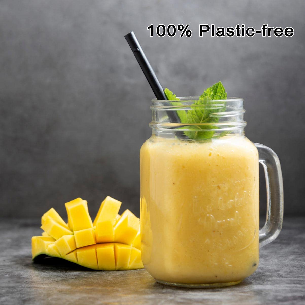 200 Count 100% Compostable Plant-Based PLA Straws-KTOB Biodegradable Black Cocktail Drinking Plasticless Straws-Eco Friendly Plastic Bar Straws - Image 5