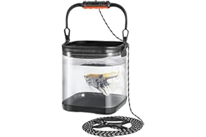 PONDON 2.5 Gallon Outdoor Aquarium Kit, Portable Plastic Fish Bowl for Ocean Adventure, Great Concept for Catching and Release Critters, Ideal for Beach, Pool and Lake
