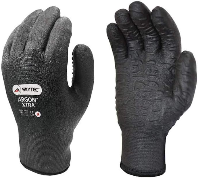 Skytec Argon Xtra Work Safety Thermal PVC Gripper Glove in Black (X-Large)