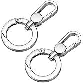 PATIKIL 2 Pcs Double Opening Snap Hooks Swivel Keychain Clasp Clips Metal Swivel Lobster Claw Clasp for Jewelry Making Crafts Backpack Bag Strap Phone Case, Gray