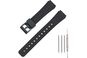 LDDAL TPU Watch Strap Compatible with Casio F-91W/F-84/F-94/F-105/F-108/A-158/A-168 Men's and Women's 18mm Watchbands Replacement