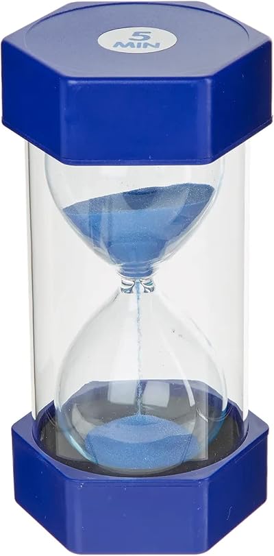 Temple Lodge Jumbo Sand Timer for Kids 5 Mins Blue Visual Learning Tool