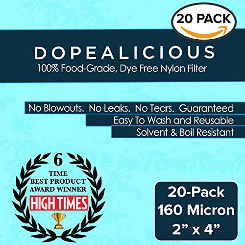 160 Micron Rosin Press Filter Bags | 2" x 4" Inch | 20-pack | ✭ AWARDED BEST FILTER BY HIGH TIMES 6x ✭