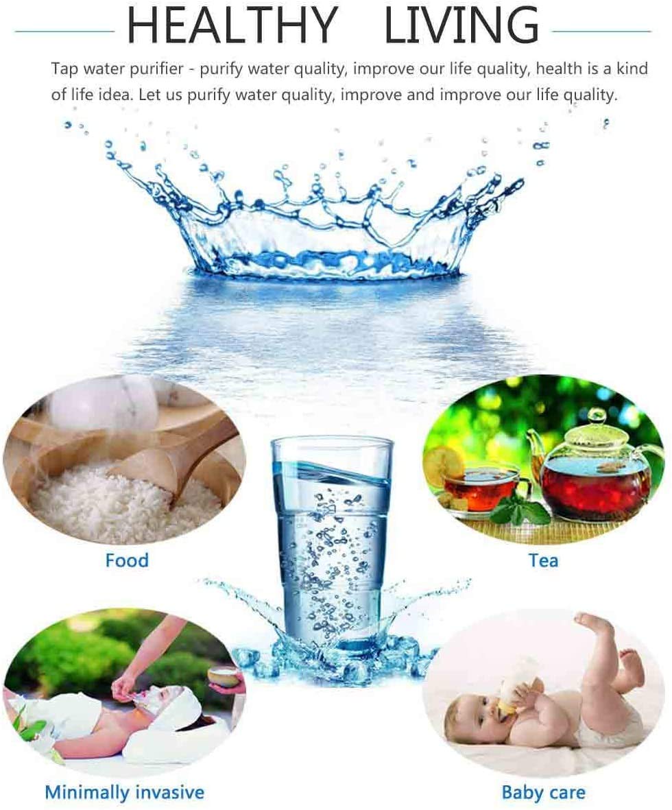 2 Pack Faucet Water Filters - Water Purifier Faucet Kitchen Faucet Water Filter with a Filter Element No-Cracking No-Leakage Fast Flow Kitchen Faucet Water Filter Fits Standard Faucets, Easy Install: Industrial & Scientific