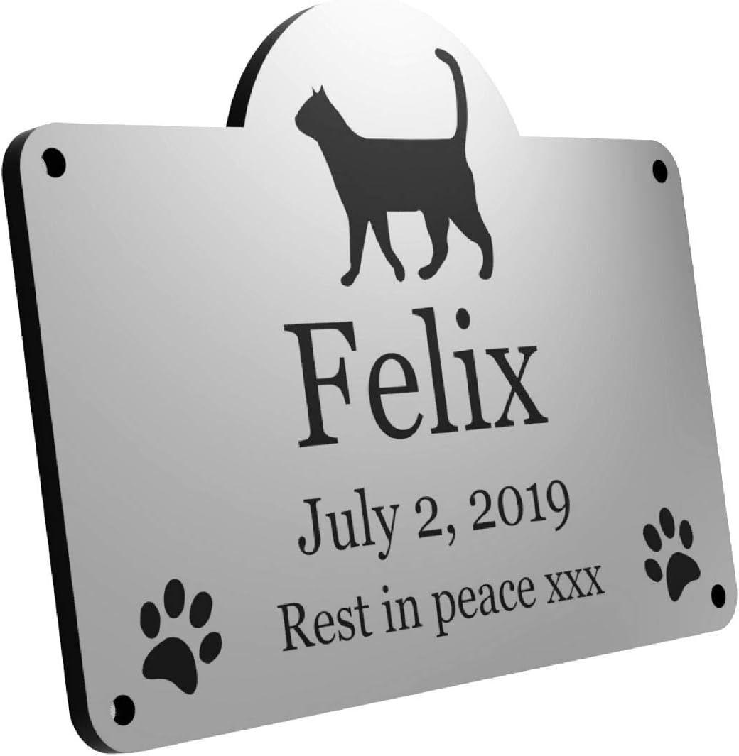 OriginDesigned Personalised Pet Cat Memorial Plaque Outdoor Garden