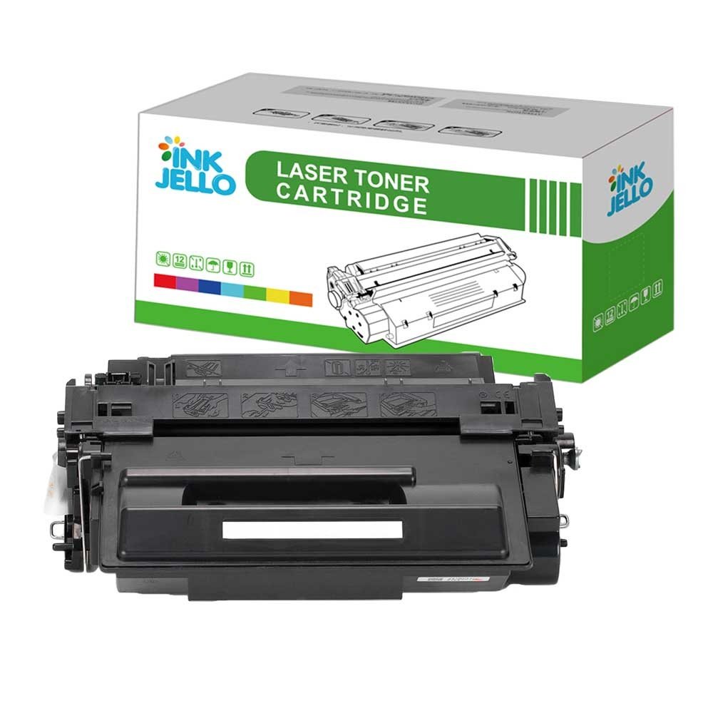 InkJello Toner Cartridge For Printer, Compatibile with HP LaserJet Enterprise 500 Flow MFP M525c M525dn Enterprise 500 MFP M525f Enterprise P3015d P3015dn P3015x M521dn M521dw CE255A(Black)
