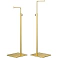 YIFU DISPLAY Purse Display Stand - 2 Pack Polished Gold Counter Adjustable Height Handbag Display Stand- Single Hanging Hook Bag Display (Polished Gold)