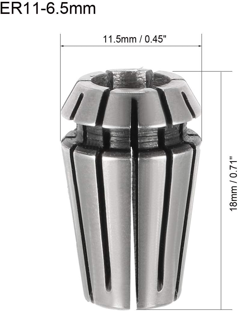 sourcing map ER11 6.5mm Spring Collet Chuck for CNC Engraving Machine Lathe Milling Tool - Image 3