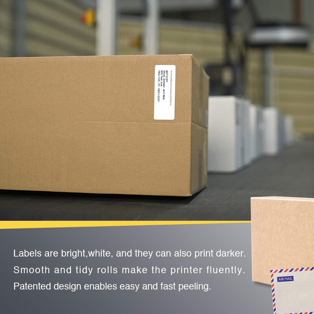 BETCKEY - 2.625" x 1" File Folder & Address Labels Compatible with Zebra & Rollo Label Printer, Premium Adhesive & Perforated[10 Rolls, 20000 Labels] : Office Products