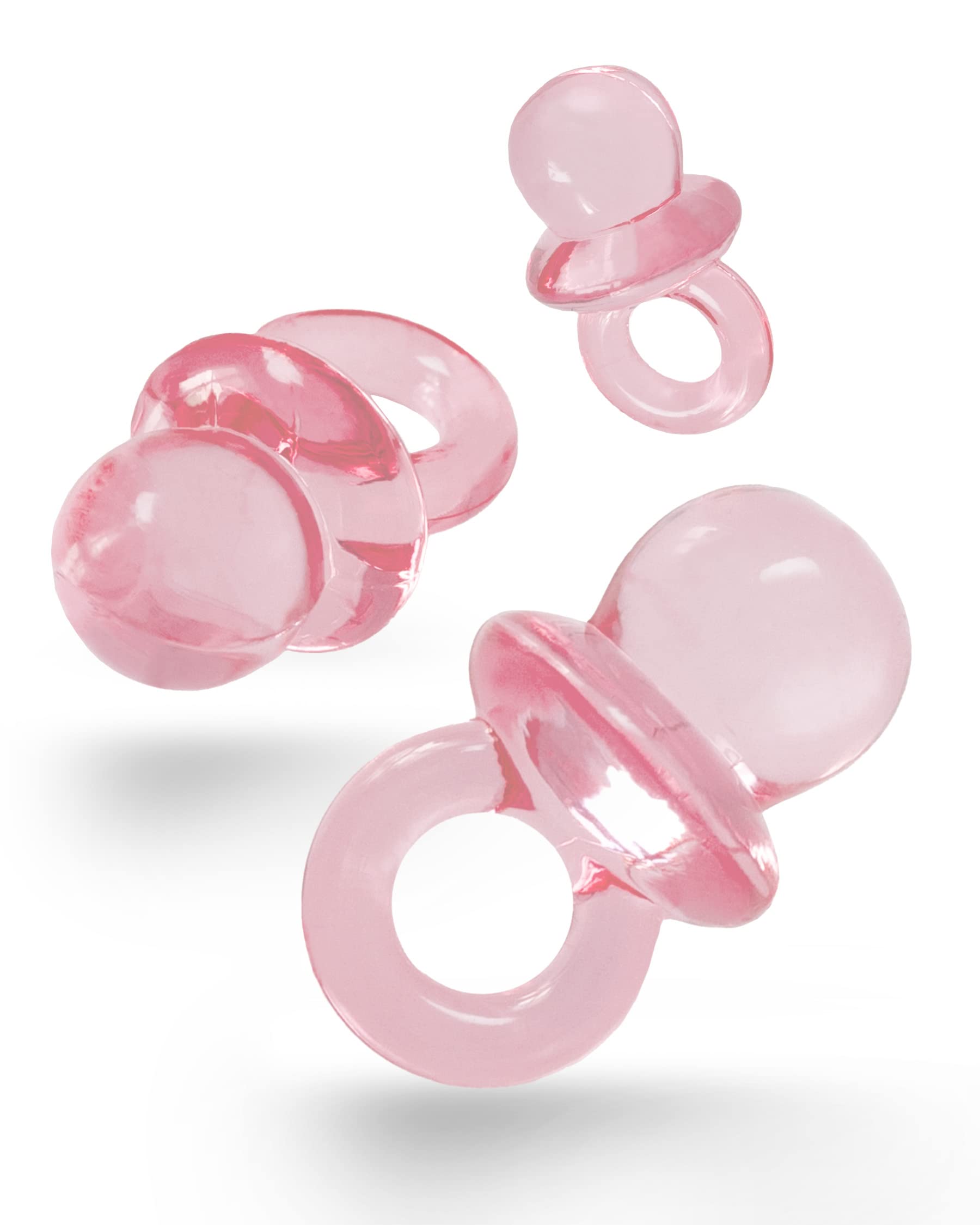 Kleenes Traumhandel® 100 Pink Mini Decorative Dummies – 2 cm – Dummies for a Baby Shower Or Pendant, Acrylic