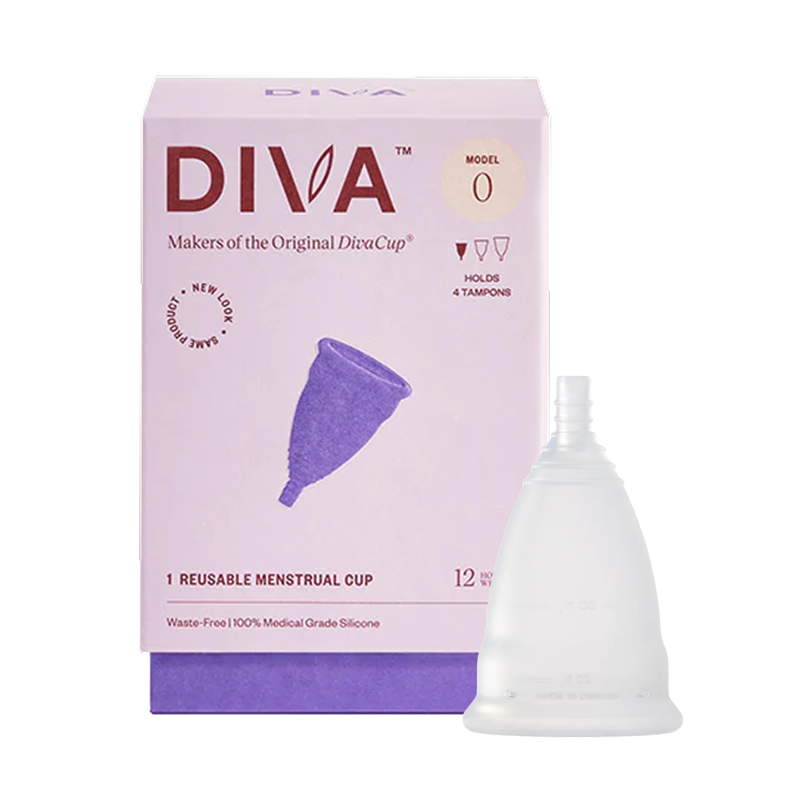 DivaCup Menstrual Cup, For Those 18 Years Of Age And Under, Model 0