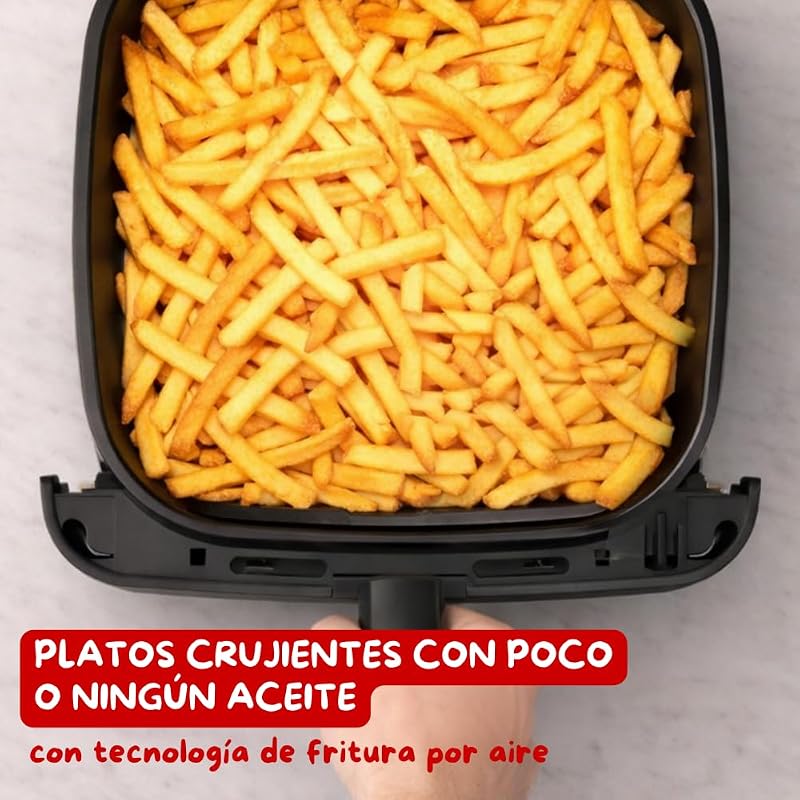 Easy Fry Compact, Freidora de aire, Capacidad de 7,5L, 8 Raciones