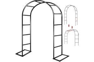 ZANGEROI Garden Arch Trellis for Climbing Plants Outdoor Wedding Arches for Ceremony Black Metal Garden Arbor Indoor Garden Arches for Party Decoration 7.9ft Wide X 6.4ft High or 4.9ft Wide X 7.9ft High
