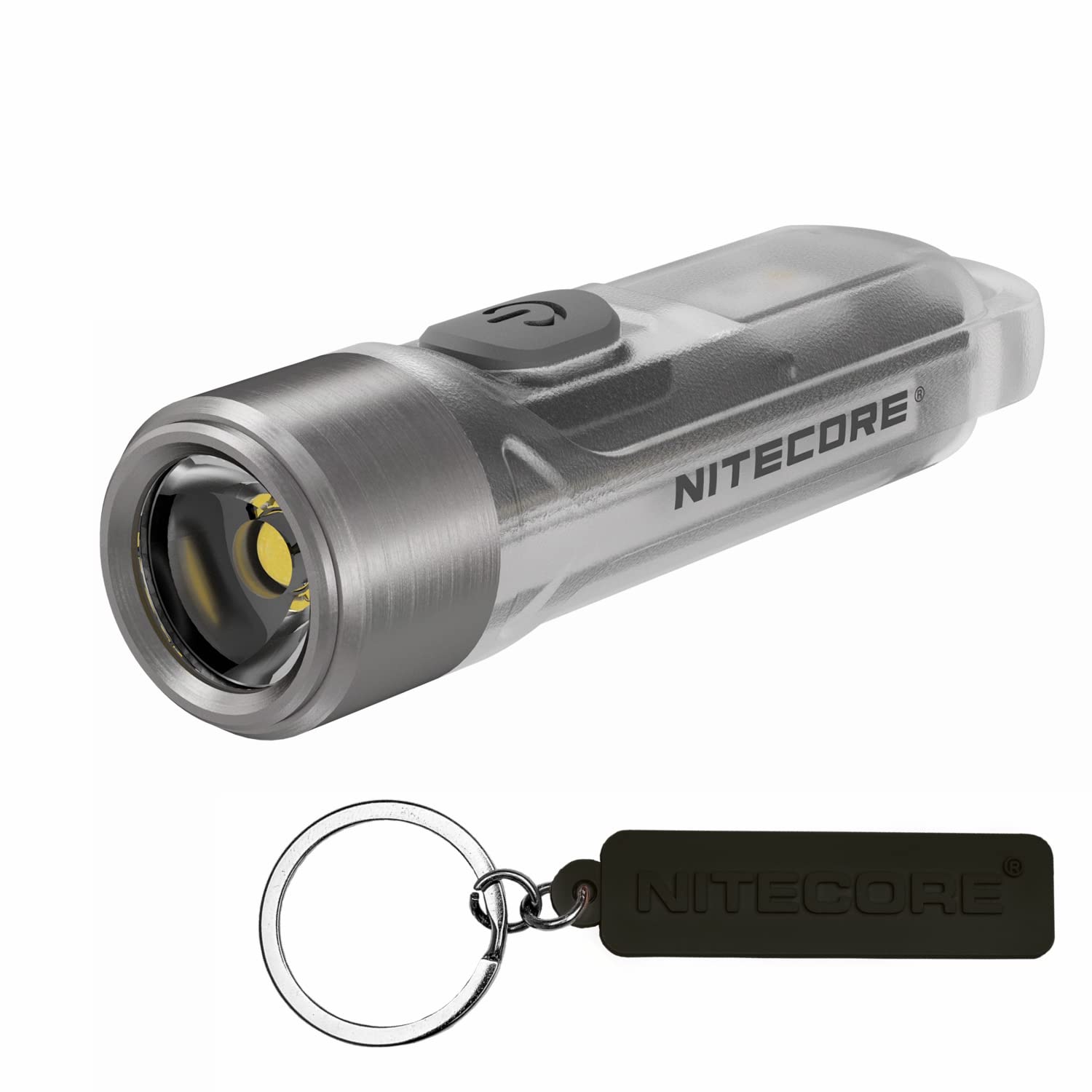 Nitecore Tiki 300 Lumen Rechargeable EDC USB-C Keychain Flashlight NITECORE Tag, Transparent