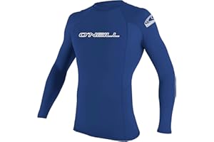 O'Neill Wetsuits mens Basic Skins 50+ L/S Rash Guards, Pacific, Large