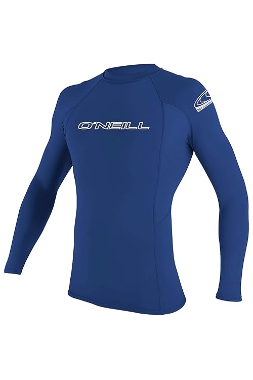 O'Neill Wetsuits mens Basic Skins 50+ L/S Rash Guards, Pacific, Large