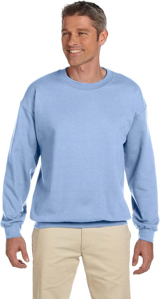 Amazon.com: Hanes 90/10 Cotton/Poly 10 oz Ultimate Crew Sweatshirt in Light Blue - Large: Clothing