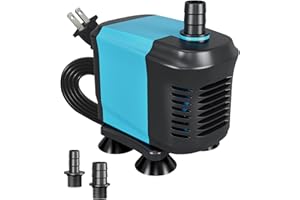 LYPHARD AQUARIUMS 20W Submersible Water Pump Flow 320GPH, High Lift 4ft, Ultra Quiet Pond Pumps Aquarium Pump for Fish Tank, Hydroponics, Outdoor Fountain