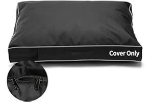 COSHNIBI Dog Bed Covers Replacement Washable,Waterproof Dog Bed Cover with Zip and Carry Handle for Dog/Cat 30''Lx20''Wx3''H-Black