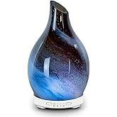 Essential Oil Diffuser 120ML, Glass Aromatherapy Diffuser with 4 Timer Settings & 7 Color Changing Lights, Auto Shut-Off, Ultra Quiet Oil Diffuser for Home, Office, Yoga, Spa and Sleeping