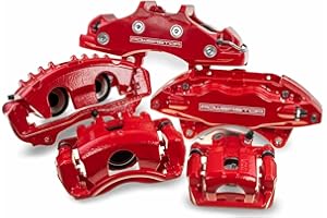 Power Stop S4836 Rear Pair Red Powder Coated Calipers for 2007-2009 Chrysler Aspen | 2003-2009 Dodge Durango | 2002-2018 Ram 1500 [Application Specific] | 2019-2021 Ram 1500 Classic