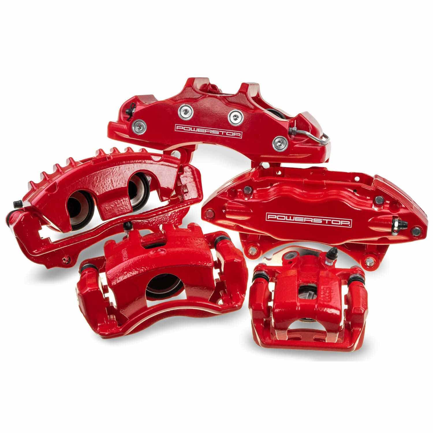 Photo 1 of Power Stop Rear S15018 Pair of High-Temp Red Powder Coated Calipers