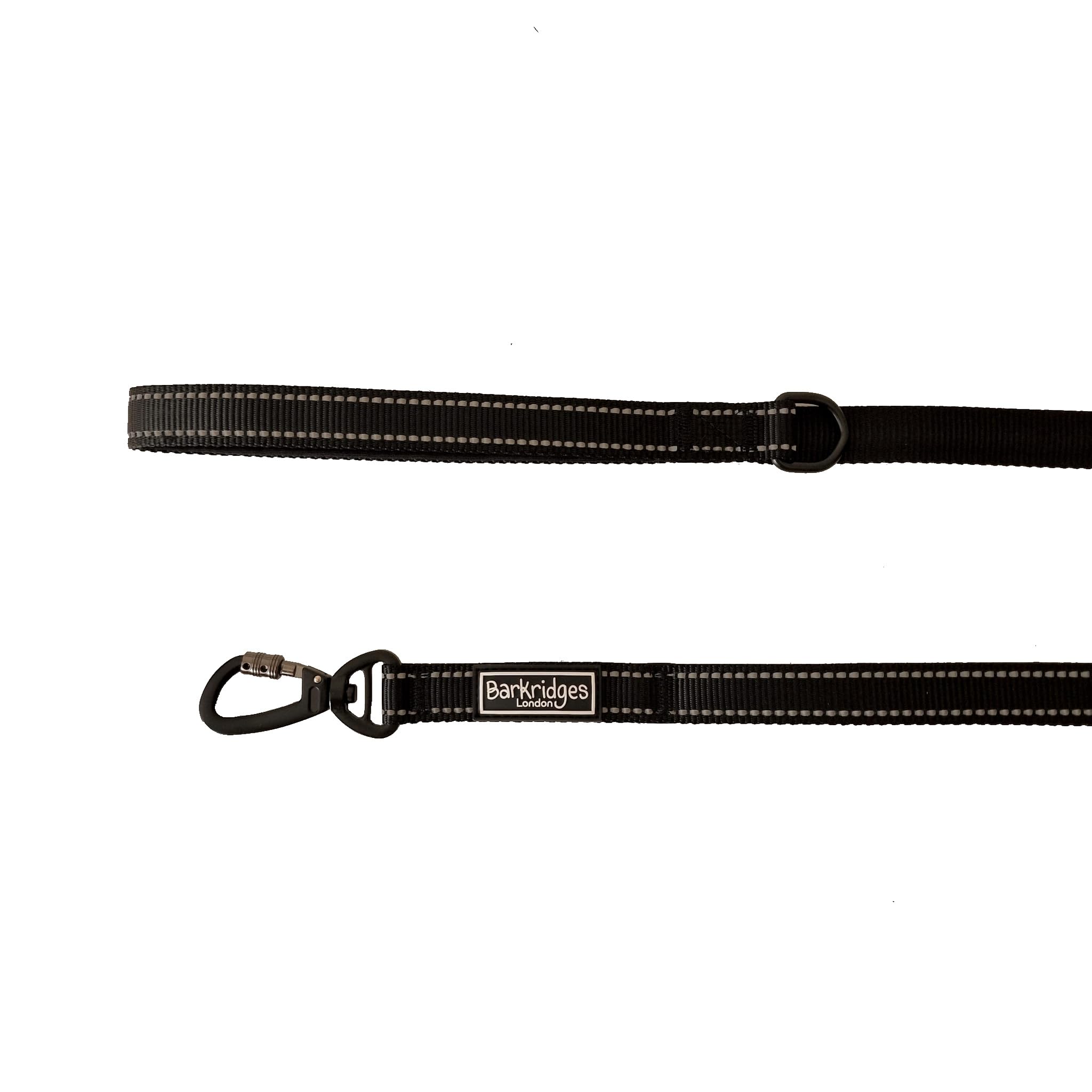 Barkridges® Premium Triple Handle Dog Lead Leash | Traffic Handle | Secured | Locking Clip | Padded Handle | Safety Reflective Strips | Comfortable for Small Medium Large Dogs (Black, 120cm)