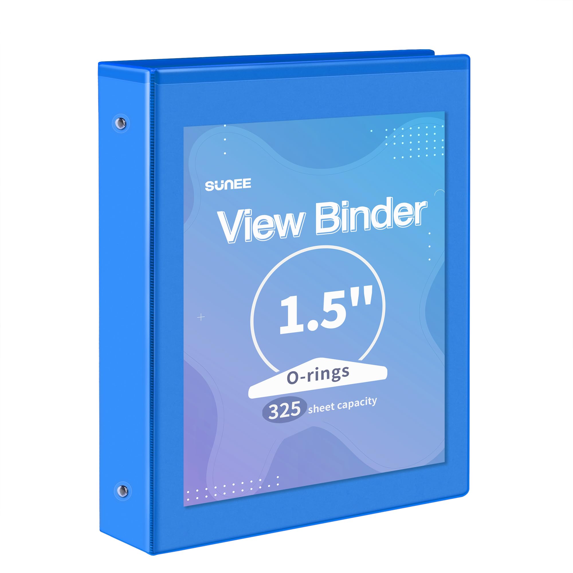 Photo 1 of SUNEE 3 Ring Binder 1.5 Inch 1 Pack, Clear View Binder Three Ring PVC-Free (Fit 8.5x11 Inches) for School or Office Supplies, Blue