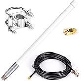 Waterproof 5.8dBi Lora 915MHz Fiberglass Antenna with 20Ft Low Loss KMR195 Cable for Helium RAK Nebra Bobcat 300 SenseCAP M1 