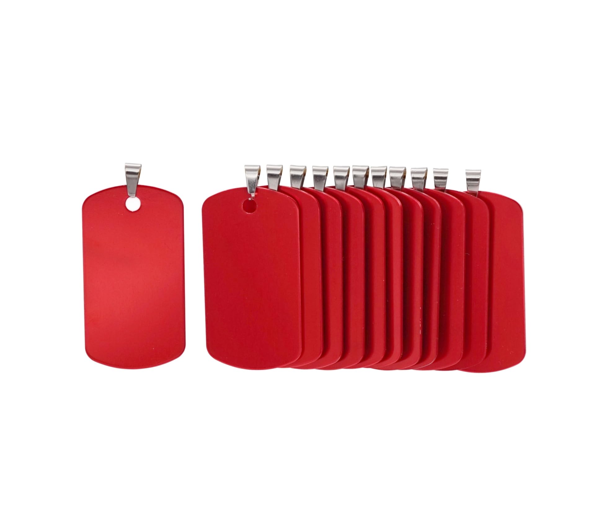 NanTun Rectangle Aluminum Blank Dog Tags, DIY Engraved Cat Dog ID Tags, Personalised Pet Identity Name Tags, Blank Dog tag DIY Carving, Size 46mm x 25mm, Red 12 pcs