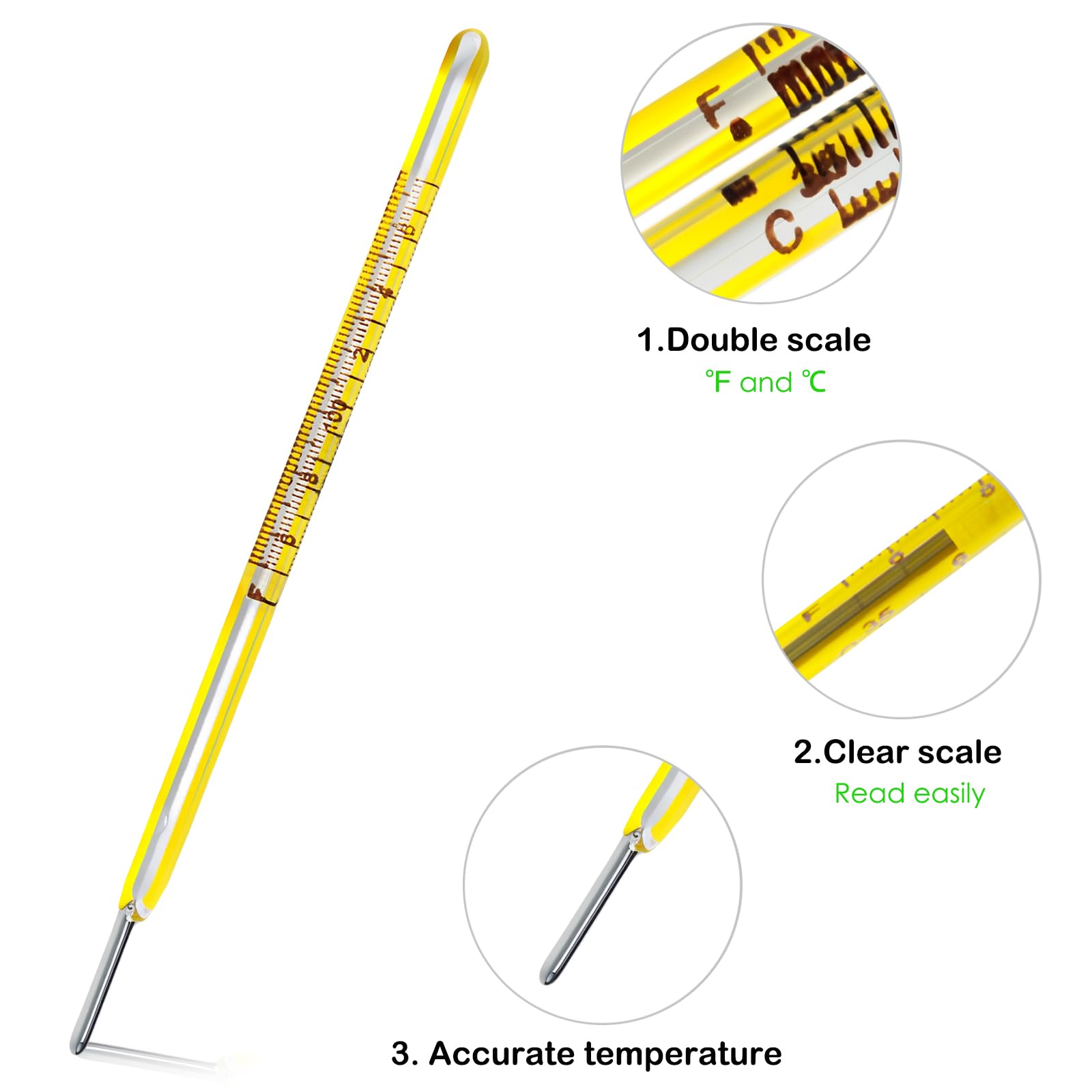 ℃&℉ Oral Thermometer for Adults and Kids 2PCS - Glass Basal Body Thermometer - Rectal Body Thermometer for Baby - Non Digital Infrared Thermometer - Accurate Easy Reading by HARIKA LIFE