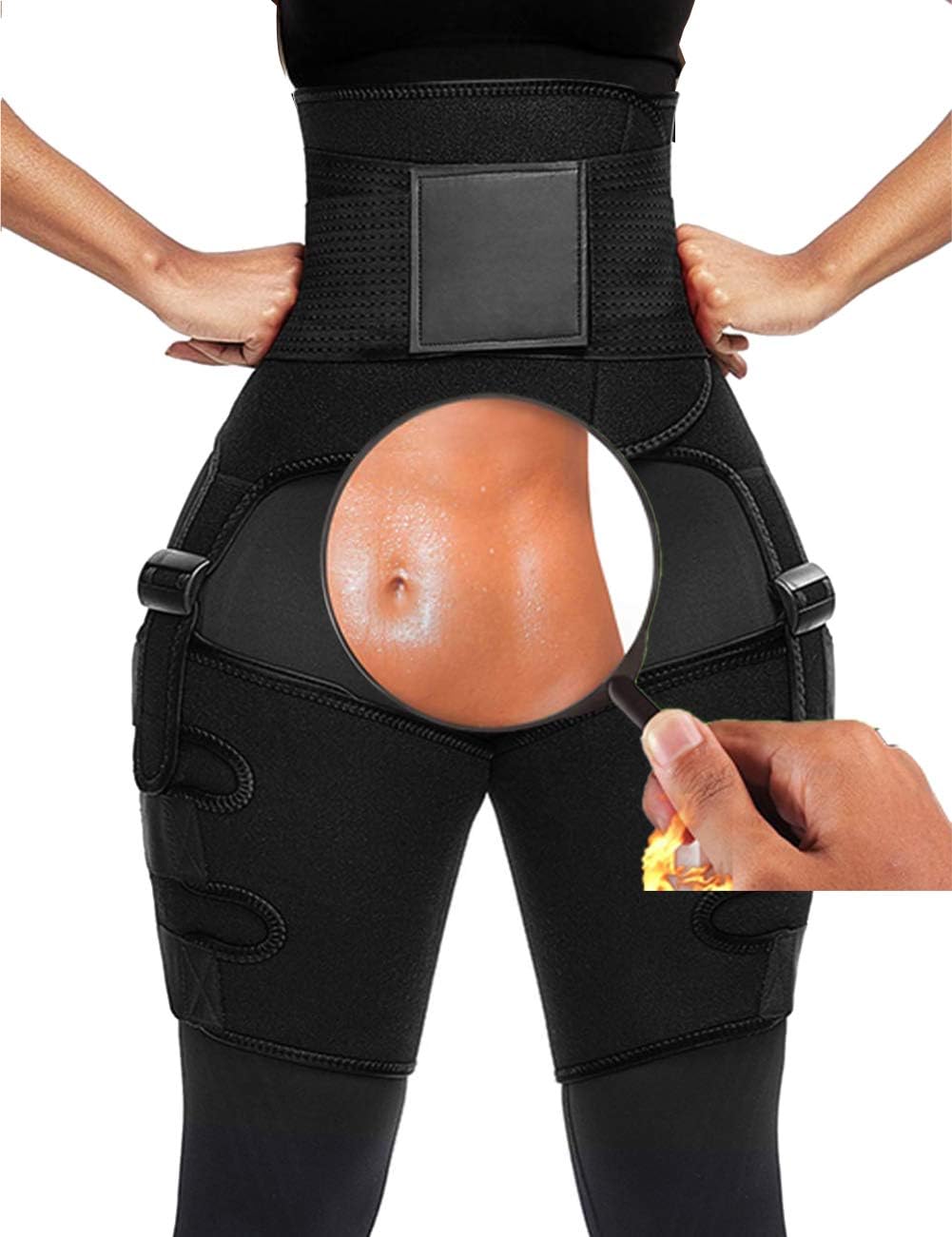 ODOBOU 3-in-1 Waist Trainer for Women, Butt Lifter and Hip Enhancer, Thigh Trimmers Eraser Shapeware Booty Belt: Sports & Outdoors