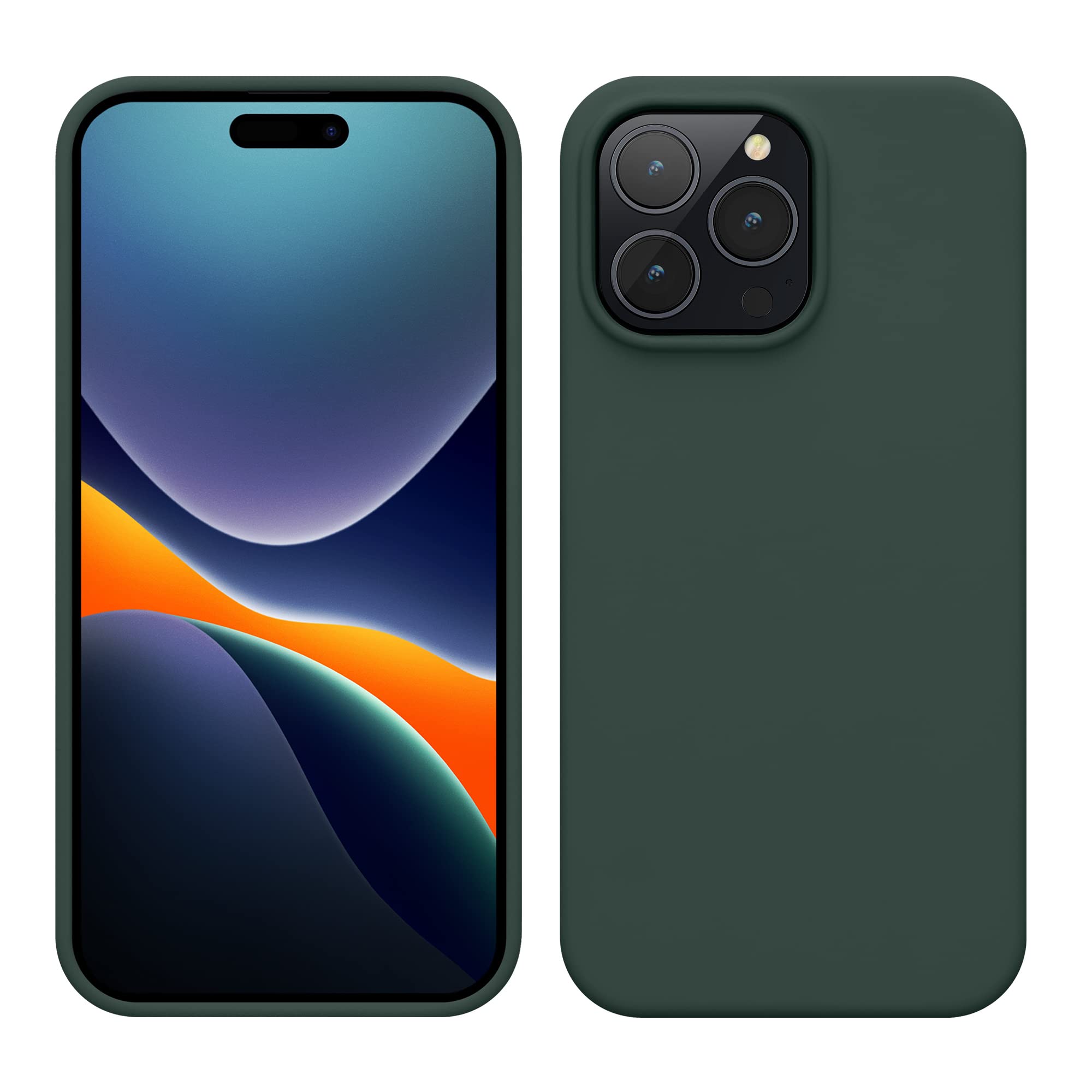 kwmobile Case for iPhone 14 Pro Max Case - Slim Soft TPU Silicone Cover - Works with Wireless Charging - Blue Green โ image 1