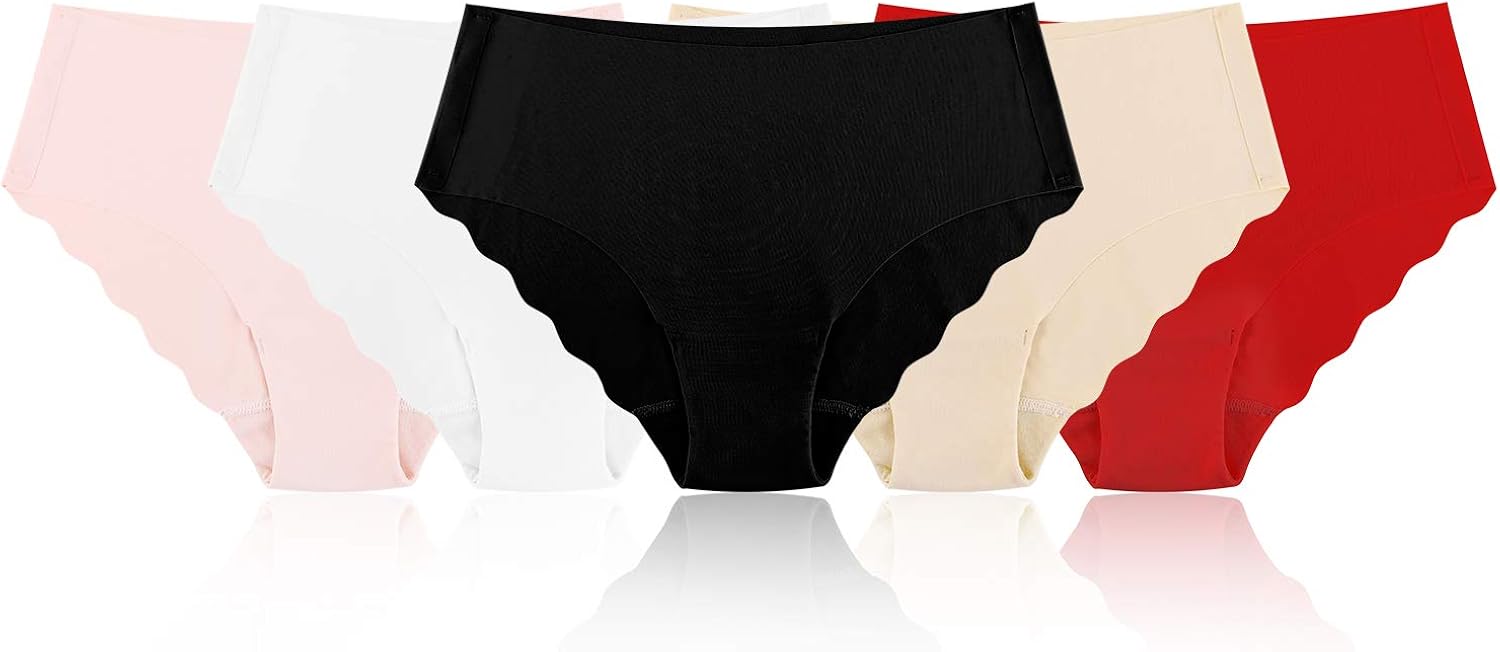 Goldenlight 5 Packs Women Invisible Underwears Seamless Briefs Invisible Panty Line Laser Cut Panties Bikini Hipster at  Women’s Clothing store