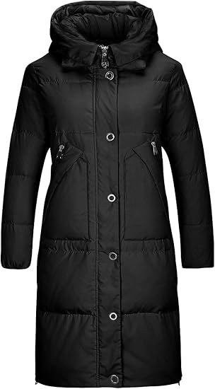 ladies long hooded coat