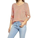 Ladiyo Womens Casual Crew Neck Striped Long Sleeve Tunic Tops Basic Blouse Tshirts Lightweight Pullover Sweatshirts