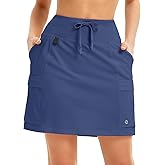 baleaf Women's 16" Hiking Cargo Skort Skirt High Waisted with Pockets Golf Workout UPF 50+ Sun Protection Quick Dry