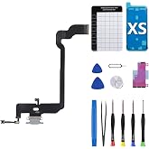CYKJGS for iPhone Xs Charging Port Replacement OEM Headphone Port | Charge Dock Connector Antanna Cable Assembly Full Repair Tools Kit with Magnetic Pads A1920 A2097 A2098 A2100