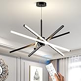 Modern Sputnik Chandelier Ceiling 82W LED Black Pendant Light Embedded Mount Chandeliers Dining Room Light Fixtures Over Tabl