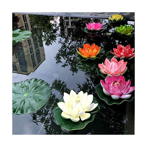 4-Pcs-Solar-Water-Feature-Artificial-Lotus-Floating-Pond-Planter-Realistic-Water-Lily-Fountain-Waterproof-Landscape-Plants-Decoration-18cm-As-Shown-1 4 Pcs Water Feature Artificial Lotus Floating Pond Planter Realistic Water Lily Fountain Waterproof Landscape Plants…