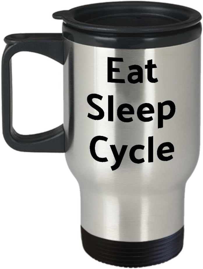 Amazon Com Cycling Travel Mug Eat Sleep Cycle Coffee Mug Funny Gift For Cyclist Bike Rider Stainless Steel Insulated Tumbler Stocking Stuffer Bicycle Cycle Gifts Fun Novelty Cup