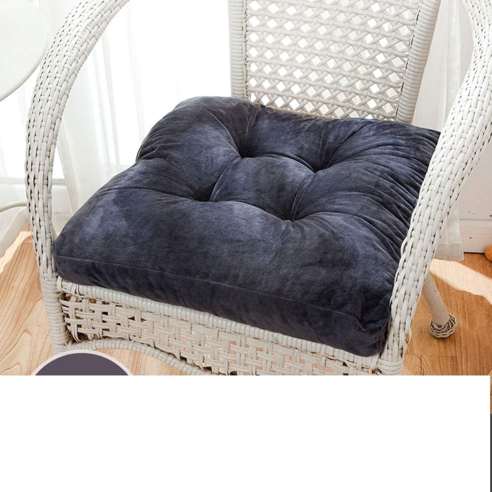 QTQZ Square Padded Cushion,Warm Crystal Velvet Bread seat Cushion Computer Dining Chair Cushion futon mat with Straps-E 48x48cm(19x19inch)