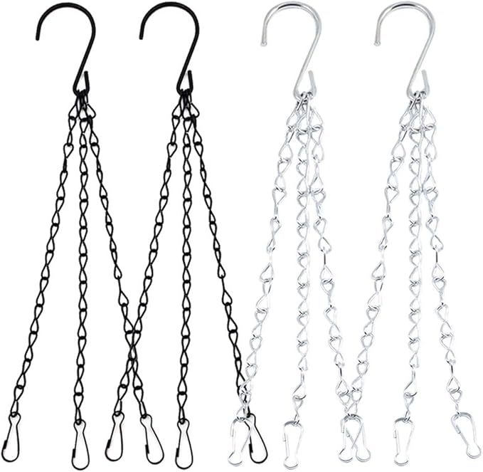Xiangmall Hanging Chain with Clips 4 Pack Hanging Flower Basket