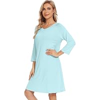 WiWi Women's Bamboo Nightgown - 3/4 Sleeve Sleep Shirt, Lightweight Pajamas, Plus Size S-4X - View #8