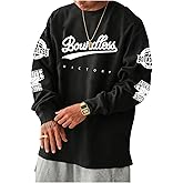 MakeMeChic Men's Graphic Oversized Sweatshirt Long Sleeve Crew Neck 90s Vintage Tee Shirts Streetwear