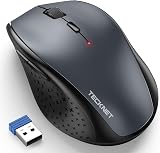 TECKNET Wireless Mouse 4800 DPI 2.4G 6 DPI Levels Silent USB 50ft Gray